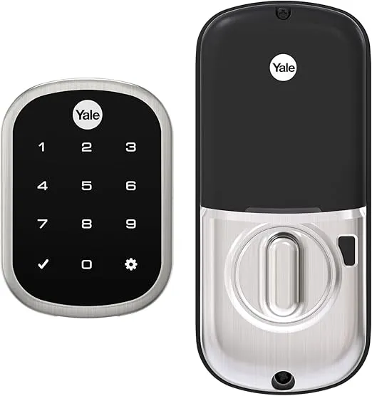 Yale Security Deadbolt Lock, Satin Nickel Keyless Non-Connected Entry Door Lock with Digital Keypad Touchscreen for Code Entry, YRD256-NR-619