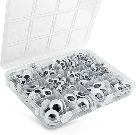 600 Pcs Black Wiggle Googly Eyes with Self-Adhesive, 6mm 8mm 10 mm 12mm 15mm Mixed Packaging (Black and White)