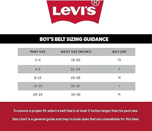 Levi's Big Kids Belt - School Friendly Casual Two-in-One Reversible Belt