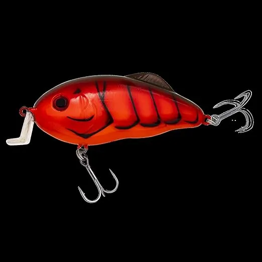 Strike King Hybrid Hunter Jr. Fishing Lure, Shallow Diving Crankbait, 90-Degree Bill, 3D Eyes, Rattle, Dives 2 to 4-Feet, 1/2-Ounce, Size 4 & 6 Treble Hooks
