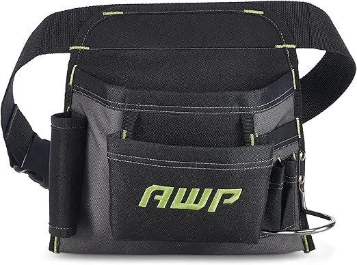 AWP Handyman Tool Apron 6 pockets and Loops for Tool Organization | Black & Gray | Fits up to 50" Waist Size