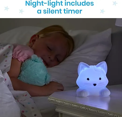 hand2mind Luna The Calming Kitty, Breathing Light, Guided Meditation for Kids, Mindfulness for Kids, Anxiety Relief Items, Calm Down Corner Supplies, Calming Toys for Kids, Social Emotional Learning