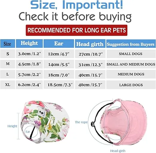 Pawaboo Dog Baseball Cap, Adjustable Dog Outdoor Sport Sun Protection Baseball Hat Cap Visor Sunbonnet Outfit with Ear Holes for Puppy Small Dogs, Small, Red