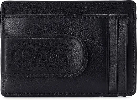 Alpine Swiss RFID Dermot Money Clip Front Pocket Wallet For Men Leather Comes in a Gift Box