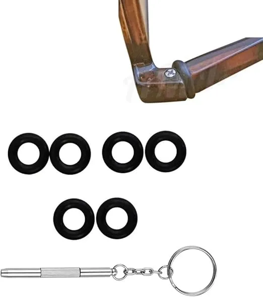 Eyeglass Repair Kits Glasses Grips Hinge Tighteners Silicone Hinge Rings Eyeglass Replacement and 1 Screwdriver 6mm for Eyeglass Frame