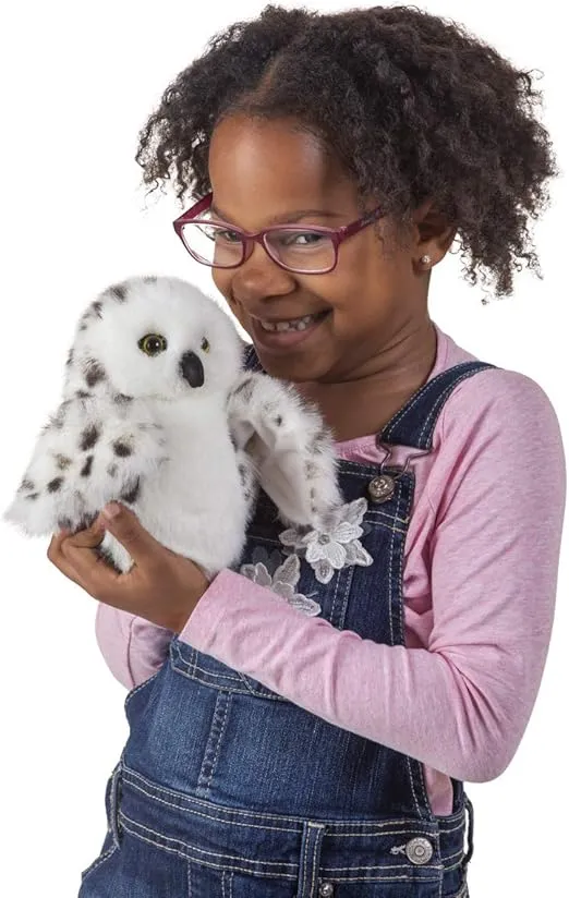Little Snowy Owl Little Puppet, White, Gray, Black