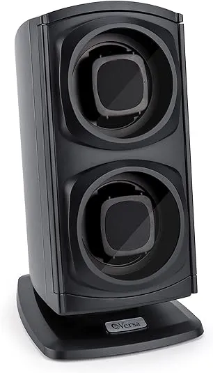 Watch Winder For Automatic Watches in Black - New Direct Drive Motor, Independently Controlled Settings, 12 Different Settings, Adjustable Watch Pillows - No Magnets - Versa Automatic Double Watch Winder For Rolexs