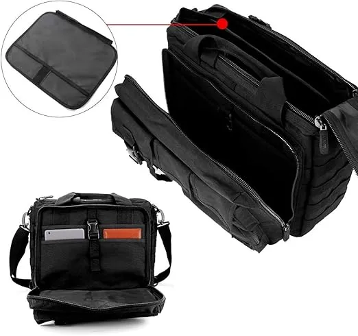 GES Tactical Briefcase, 17.3 Inch Men's Messenger Bag Military Briefcase for Men,Black