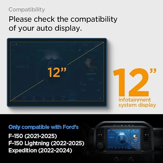 Spigen Tempered Glass Screen Protector [GlasTR Slim] designed for Ford F-150, Ford F-150 Lightning, Ford Expedition 12 inch Dashboard Touchscreen