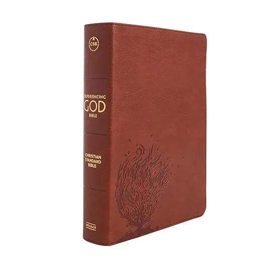 CSB Experiencing God Bible, Burnt Sienna LeatherTouch, Indexed, Full-Color Design, Articles, Character Profiles, Chapter Questions, Key Verse Icons, Full-Color Maps, Easy-to-Read Bible Serif Type