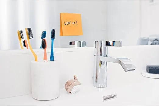 Post-it Super Sticky Notes, 3x3 in, 6 Pads, 2x the Sticking Power, Energy Boost Collection, Bright Colors (Orange, Pink, Blue, Green,Yellow),Recyclable (654-6SSAU)
