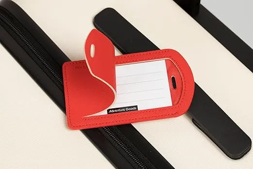 Premium Colored Luggage Tags for Luggage, Travel Bags and Suitcases by Adventure Goods - Pink (Pack of 2)