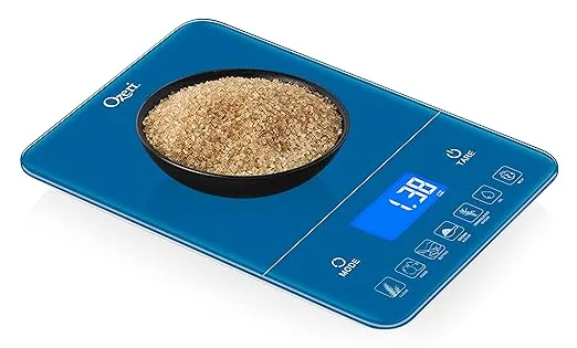 Ozeri Touch III 22 lbs (10 kg) Baker's Kitchen Scale with Calorie Counter, in Tempered Glass