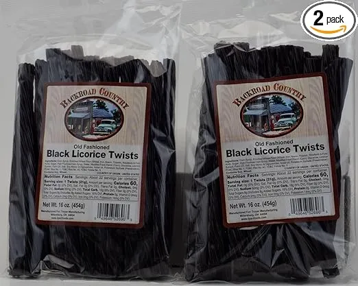Backroad Country Black Licorice Twists 16 Ounces (Pack of 2)
