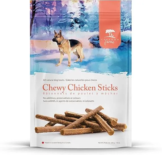 Caledon Farms Chewy Chicken Sticks Dog Treats: 220G/7.8OZ