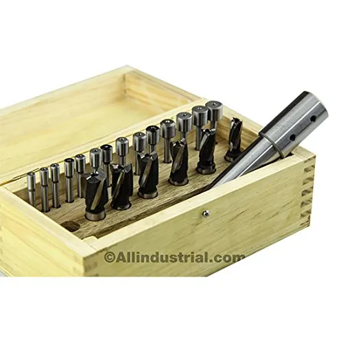 21 Pc. 5/16-5/8" HSS Counterbore Set Interchangeable Pilots 3/8" Shank