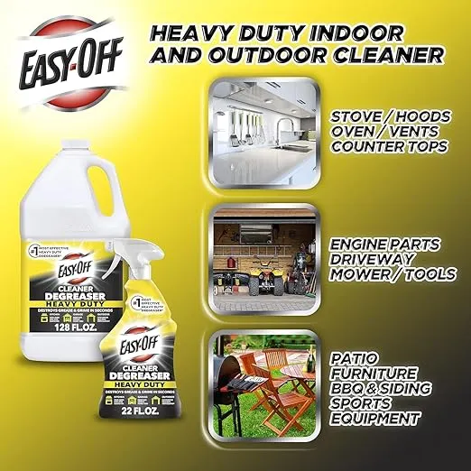 Easy Off Heavy Duty Degreaser Cleaner Spray, Kitchen Degreaser, 32 Oz