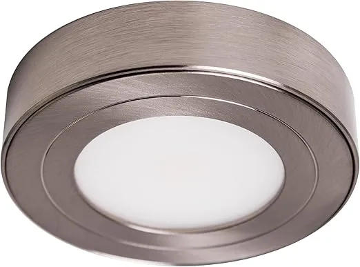 Armacost Lighting PureVue 233411 Dimmable LED Puck Light - Soft Bright White, Brushed Steel Finish