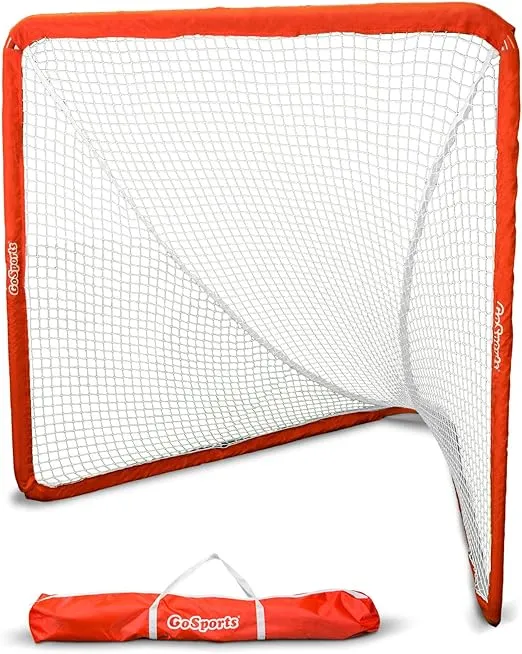 GoSports Regulation 6' x 6' Lacrosse Net with Steel Frame - The Only Truly Portable Lacrosse Goal, Backyard Setup in Minutes - Choose Your Style