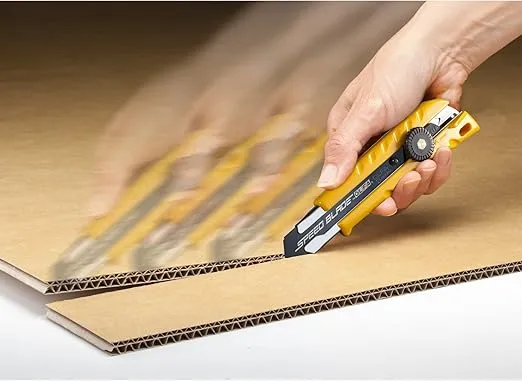 OLFA 18mm Heavy-Duty Utility Knife (L-1) - Multi-Purpose Custom Cutting Depth Utility Knife w/Ergonomic Grip Handle & Snap-Off Blade, Replacement Blades: Any OLFA 18mm Blade
