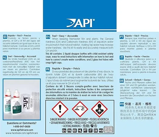 API GH & KH TEST KIT Freshwater Aquarium Water Test Kit, 2.5 oz.