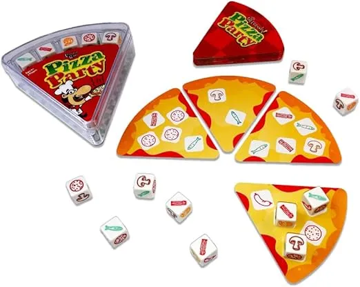 University Games, Pizza Party Dice Game, Dice Game for Kids and Families, Ages 6+