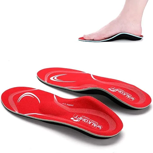 Walkomfy Pain Relief Orthotics, Plantar Fasciitis Arch Support Insoles Shoe Inserts for Maximum Support/All-Day Shock Absorption/Designed for Men and Women 30.5cm