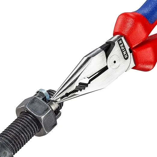 KNIPEX 08 22 185 Pointed Combination Pliers with Comfort Handles Black Atramentized 185 mm