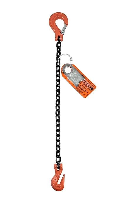 Chain Sling - 3/8" x 5' Single Leg with Grab and Sling Hook - Grade 100