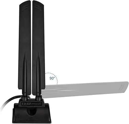 Eightwood WiFi 6E Antenna Tri-Band 6GHz 5GHz 2.4GHz RP-SMA WiFi Antenna Magnet Mount Base for PC Desktop Computer Motherboard WiFi Bluetooth Card Wireless WiFi Router
