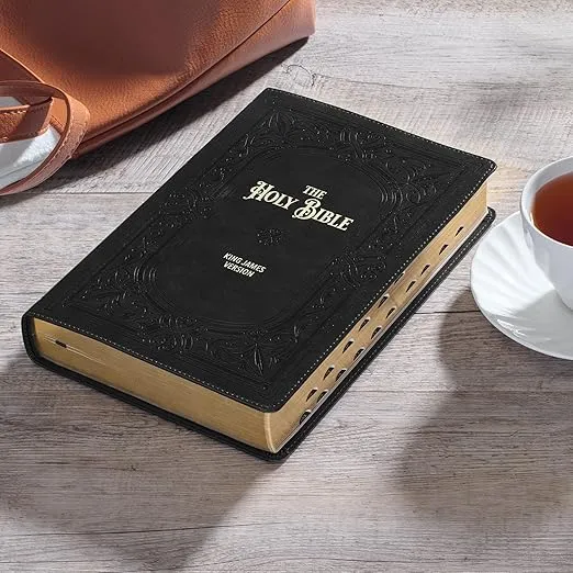 KJV Holy Bible, Giant Print Full-size Faux Leather Red Letter Edition - Thumb Index & Ribbon Marker, King James Version, Midnight Blue (KJV Full Size GP Editions)