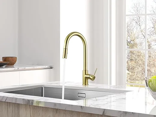 AS60CB Champagne Bronze Kitchen Sink Faucet with Pull Down Sprayer Single Handle