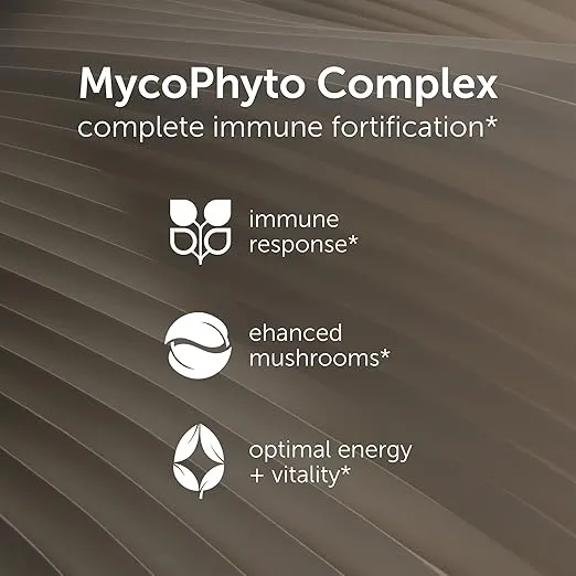 EcoNugenics MycoPhyto Mushroom Complex 120 Gram Powder - Immune System Support Mushroom Blend Supplement - Cardio, Liver & Nootropic Brain Support