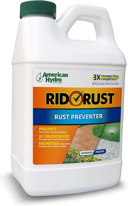 American Hydro Systems RR1 Rid O' Rust 2X Concentration Stain Preventer, 1-Pack, 1/2 Gallon Bottle