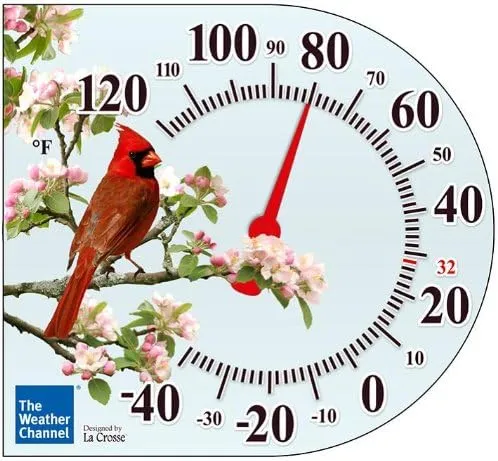 La Crosse Technology 104-106 6 Inch Cling Thermometer with Cardinal Design