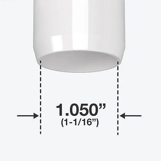 FORMUFIT 3/4" Standard PVC Tee Furniture Grade Fitting in White, 1.05" Actual ID, (Pack of 8), Made in USA, UV-Resistant, Impact-Proof, Build Furniture, Shelves, Tents and More - F034TEE-WH-8