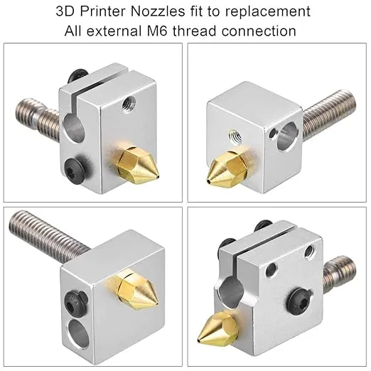 Aokin 8 Pcs 0.2mm MK8 Extruder Nozzles 3D Printer Nozzles for Creality Ender 3/3 Pro/3 V2, Ender 5/5 Pro, CR-10/10S, Makerbot, Anet A8 3D Printer