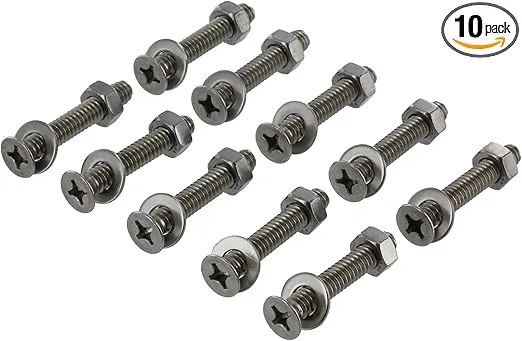 US Cargo Control Airline-Style Track Fastener Pack, Package of 10 Sets of Bolts, Nuts, and Washers, Quickly Install and Secure L Track Tie Down Systems to Your Pickup Truck, Van, Or Trailer
