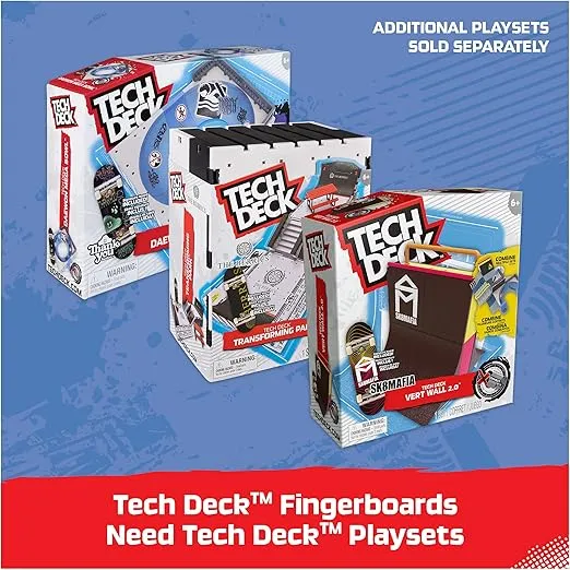 Tech Deck, 25th Anniversary 8-Pack Fingerboards with Exclusive Figure, Collectible and Customizable Mini Skateboards, Kids Toys for Ages 6 and up