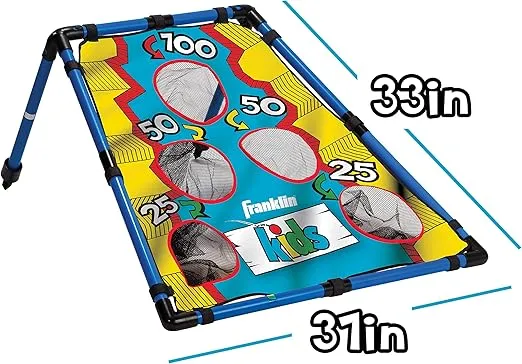 Franklin Sports Kids Bean Bag Toss - 5 Hole Bean Bag Toss Game with (4) Bean Bags - Portable Indoor + Outdoor Target - 31" x 33"