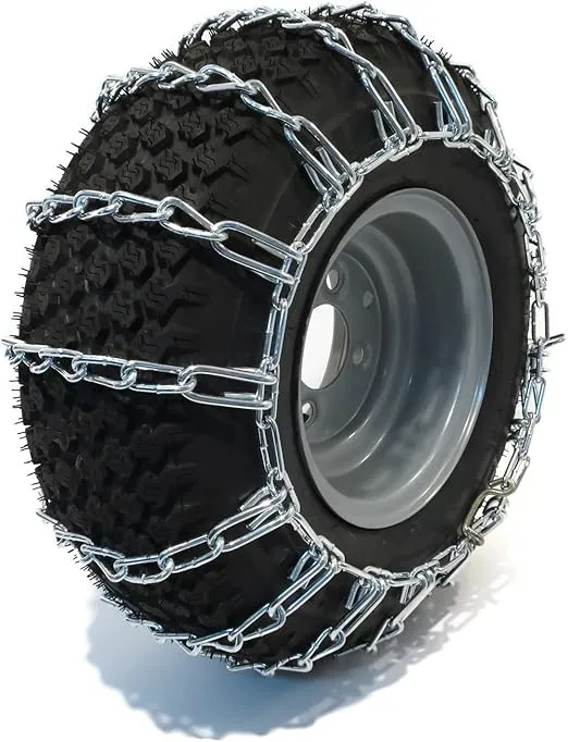 The ROP Shop New Pair 2 Link TIRE Chains 16x6.50x8 for Garden Tractors/Riders/Snowblowers