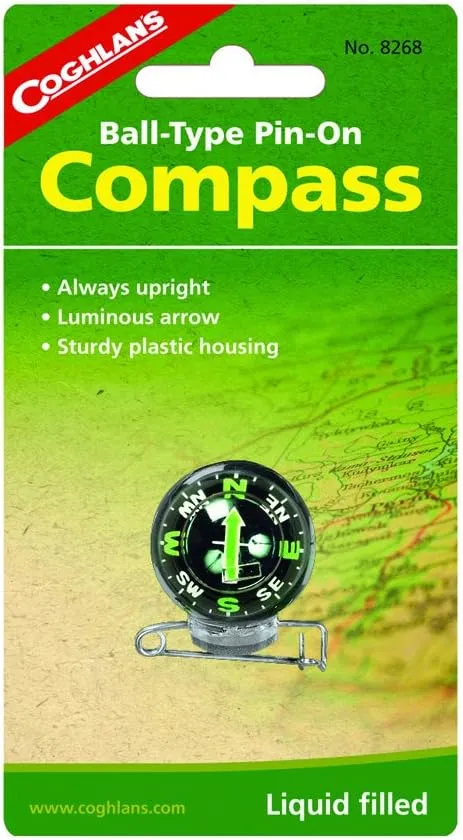 Coghlan's Ball-Type Pin-On Compass,Black