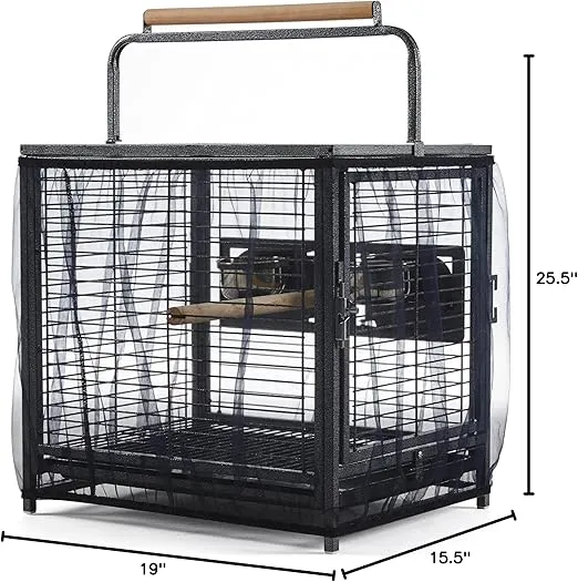 Yaheetech 25.5 inch Metal Bird Carrier Parakeet Travel Carrier w/Portable Handle and Seed Guard for Cockatiels Budgies Parrotlets Lovebirds