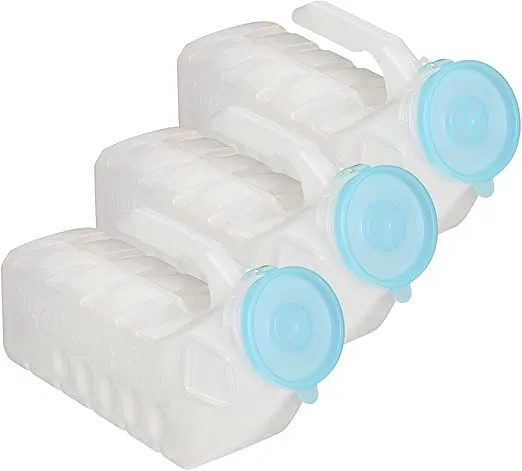 MedVance- Urinals for Men 1000ml with Glow in The Dark Spill Proof Pop Cap Lid, Plastic Pee Bottles for Men, Male Urinals, Pee Container Men, Portable Urinal for Car, Elderly & Incontinence (3 Pack)