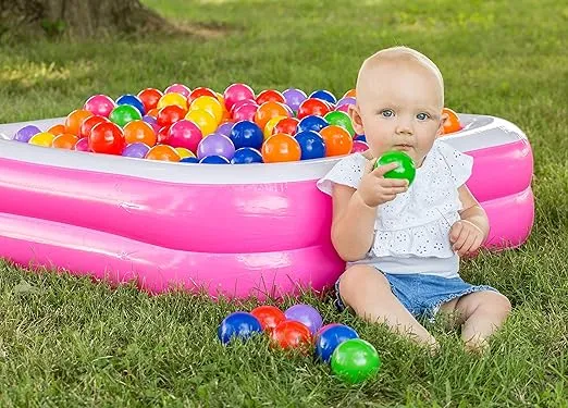 FoxPrint balls-88 Soft Plastic Kids Play Balls – Non Toxic, 100 Phthalate & Bpa Free - Crush Proof & No Sharp Edges; Ideal for Baby or Toddler Ball Pit, Kiddie Pool, Indoor Playpen & Parties, 100 Balls