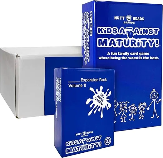 Kids Against Maturity: Card Game for Kids and Family, Super Fun Hilarious for Family Party Game Night, Combo Pack (Core+Expansion 1)
