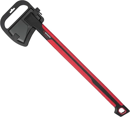 INTERTOOL 28” Chopping Axe, Tree Felling Tool, Deeper Cuts, Splitting, Kindling, Camp, Survival, Shock Absorbing MAX Grip Handle, Sheath, Storm HT08-0296