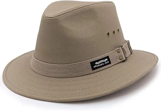 Panama Jack Original Canvas Safari Men's Sun Hat, 2 1/2" Brim, UPF (SPF) 50+ Sunhat Protection