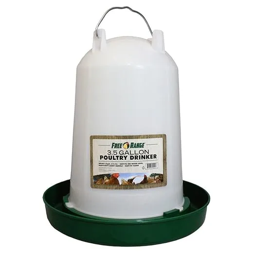 Free Range 4221 3.5 Gallon Plastic Poultry Water Fountain