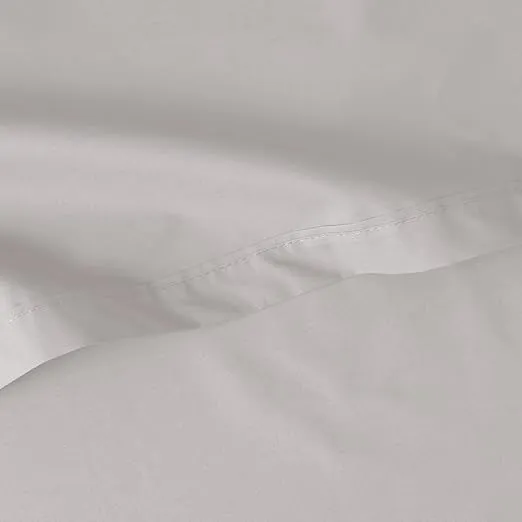 Lacoste 100% Cotton Percale Solid Sheet Set, Breathable, Cooling & Hotel Quality Sheets - Deep Pocket, Easy-Fit, Oeko-Tex Certified, Sleet, Queen